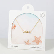 18K Gold Dipped Pearl CZ Ocean Treasure Charm Necklace