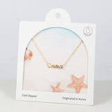 18K Gold Dipped Pearl CZ Ocean Treasure Charm Necklace