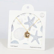18K Gold Dipped Opal Sea Relic Coin Necklace