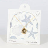 18K Gold Dipped Opal Sea Relic Coin Necklace