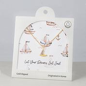 18K Gold Dipped CZ Sail Into Sunset Necklace