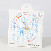 18K Gold Dipped CZ Coastal Shell Glow Necklace