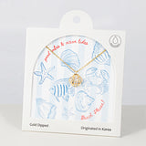 18K Gold Dipped CZ Coastal Shell Glow Necklace