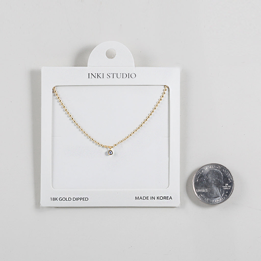 18K Gold Dipped Shining Grace CZ Necklace