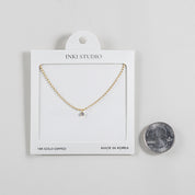 18K Gold Dipped Shining Grace CZ Necklace