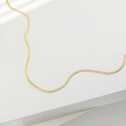 18K Gold Dipped Silky Snake Contour Chain Necklace