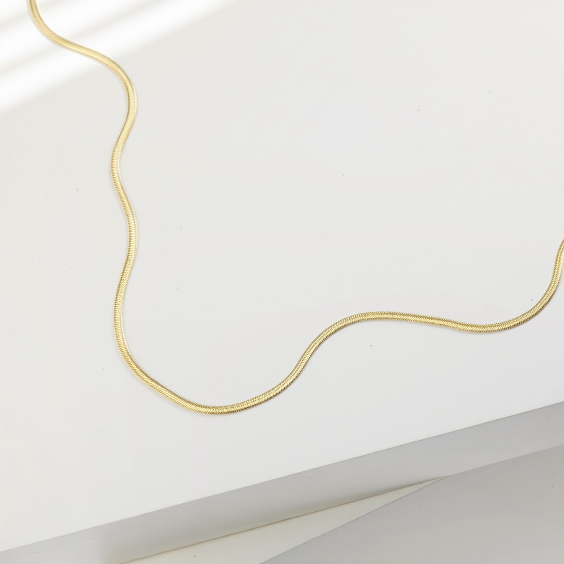 18K Gold Dipped Silky Snake Contour Chain Necklace