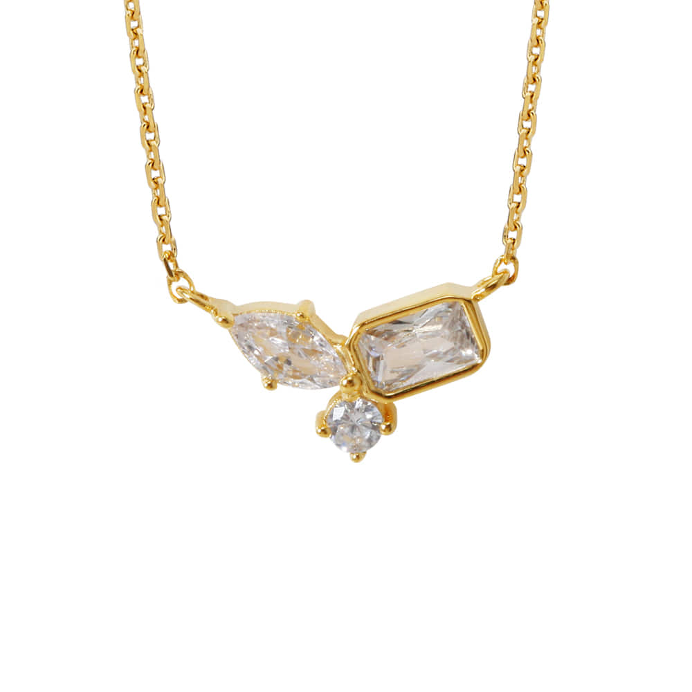 Modern Muse Necklace - 18K Gold Dipped, White Gold Dipped