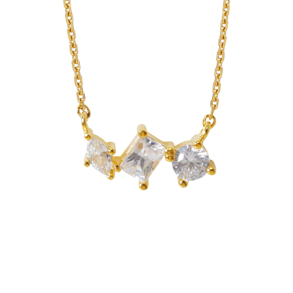Radiance Trio Necklace - 18K Gold Dipped, White Gold Dipped
