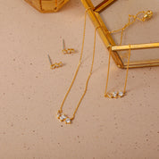 Radiance Trio Necklace - 18K Gold Dipped, White Gold Dipped