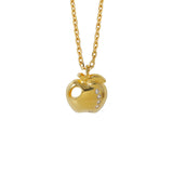 Golden Bite Apple Stud Earrings - 18K Gold Dipped, White Gold Dipped