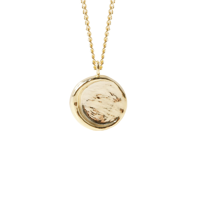 Moon Medallion Pendant Necklace - 18K Gold Dipped, White Gold Dipped