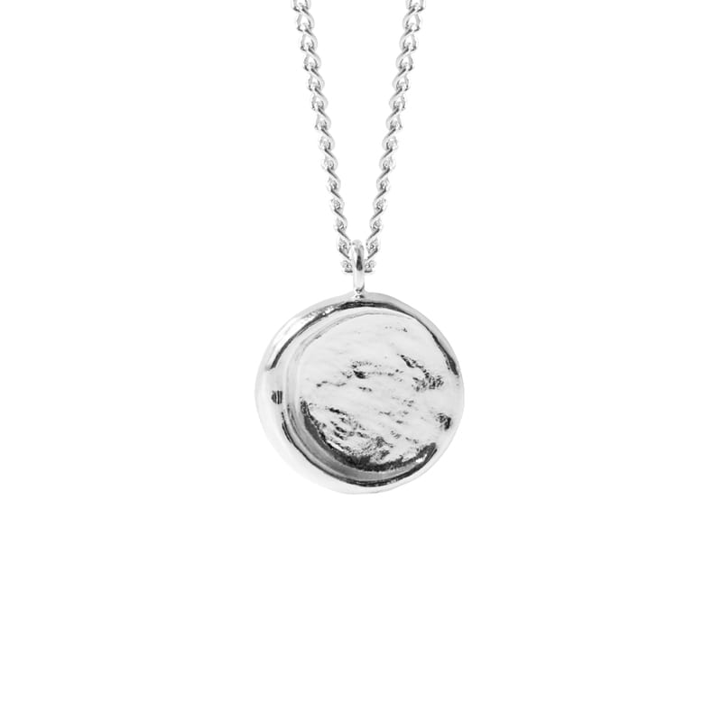 Moon Medallion Pendant Necklace - 18K Gold Dipped, White Gold Dipped