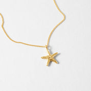 Starlit Sea Starfish Necklace - 18K Gold Dipped, White Gold Dipped