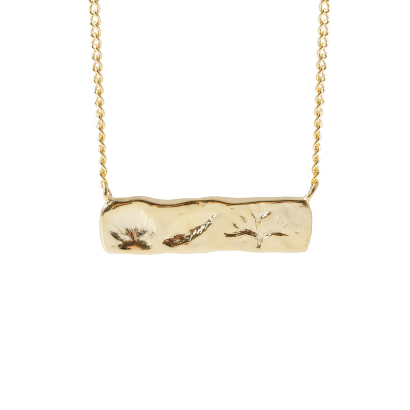 Ocean Relic Bar Necklace - 18K Gold Dipped, White Gold Dipped