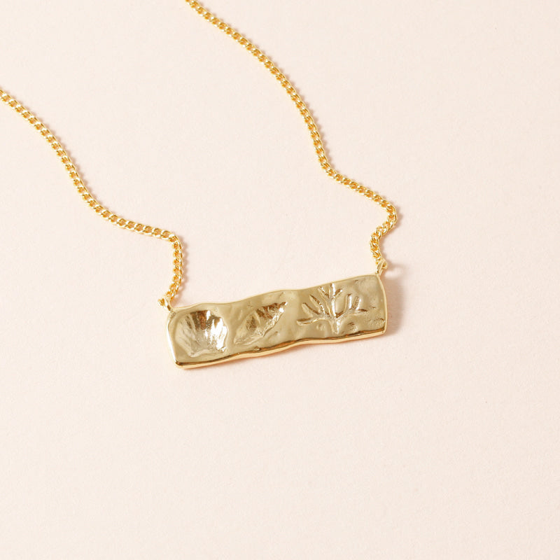 Ocean Relic Bar Necklace - 18K Gold Dipped, White Gold Dipped