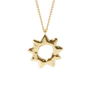 Radiant Sunburst Pendant Necklace - 18K Gold Dipped, White Gold Dipped