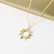 Radiant Sunburst Pendant Necklace - 18K Gold Dipped, White Gold Dipped