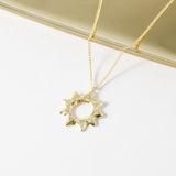 Radiant Sunburst Pendant Necklace - 18K Gold Dipped, White Gold Dipped