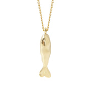 Golden Tide Fish Pendant Necklace - 18K Gold Dipped, White Gold Dipped