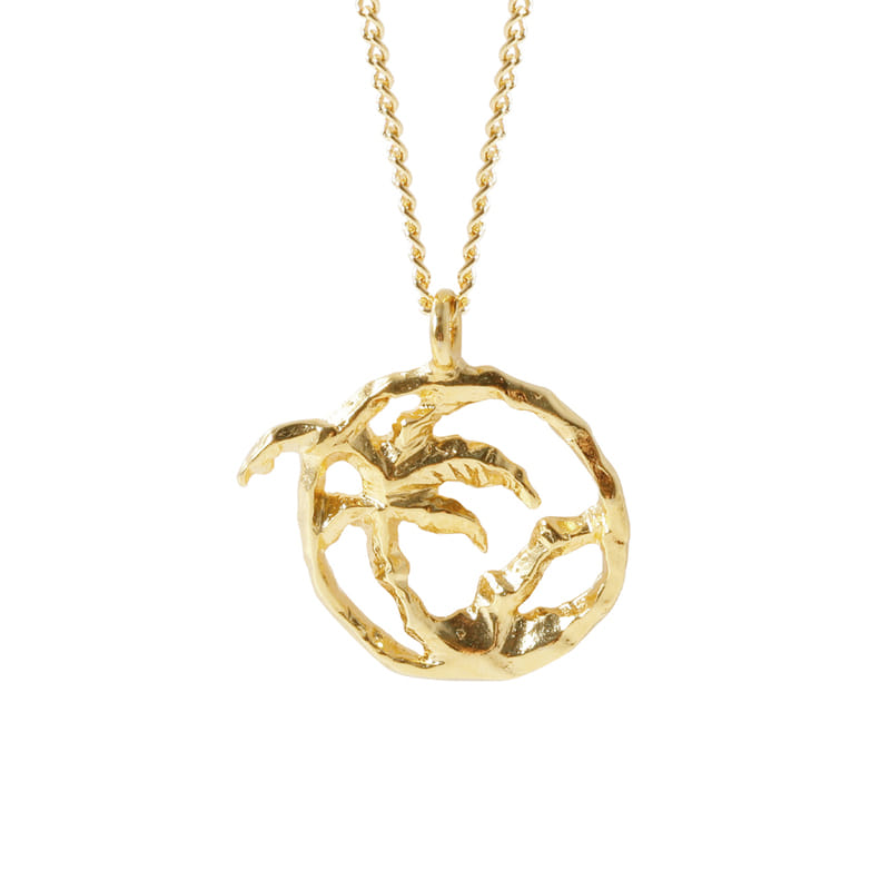 Palm Horizon Pendant Necklace - 18K Gold Dipped, White Gold Dipped