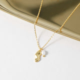 Wobbly Pearl Charm Necklace - 18K Gold Dipped, White Gold Dipped