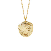 Textured Coin Necklace - 18K Gold Dipped, White Gold Dipped