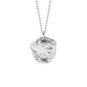 Textured Coin Necklace - 18K Gold Dipped, White Gold Dipped