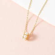 Circle of Life Pearl Necklace - 18K Gold Dipped, White Gold Dipped