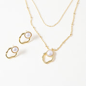 Pearl in Motion Necklace - 18K Gold Dipped, White Gold Dipped