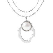 Pearl in Motion Necklace - 18K Gold Dipped, White Gold Dipped