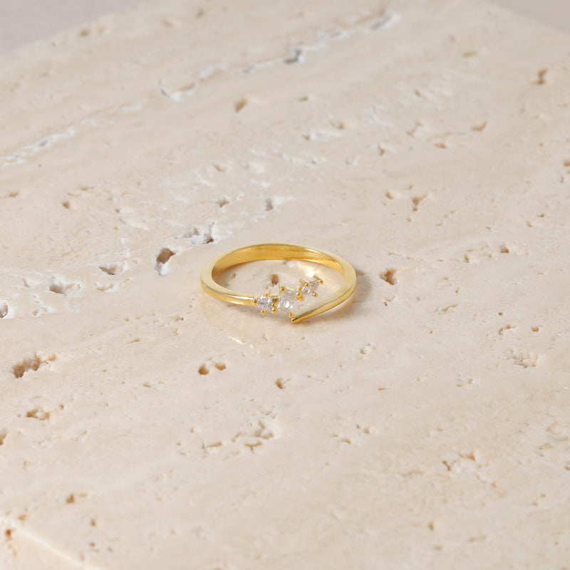 Starlight Trio Ring - 18K Gold Dipped, White Gold Dipped