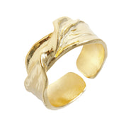 Golden Wave Ring - 18K Gold Dipped, White Gold Dipped