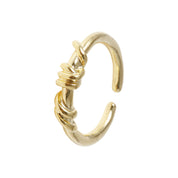 Knotted Adjustable Open Ring - 18K gold Dipped, White Gold Dipped