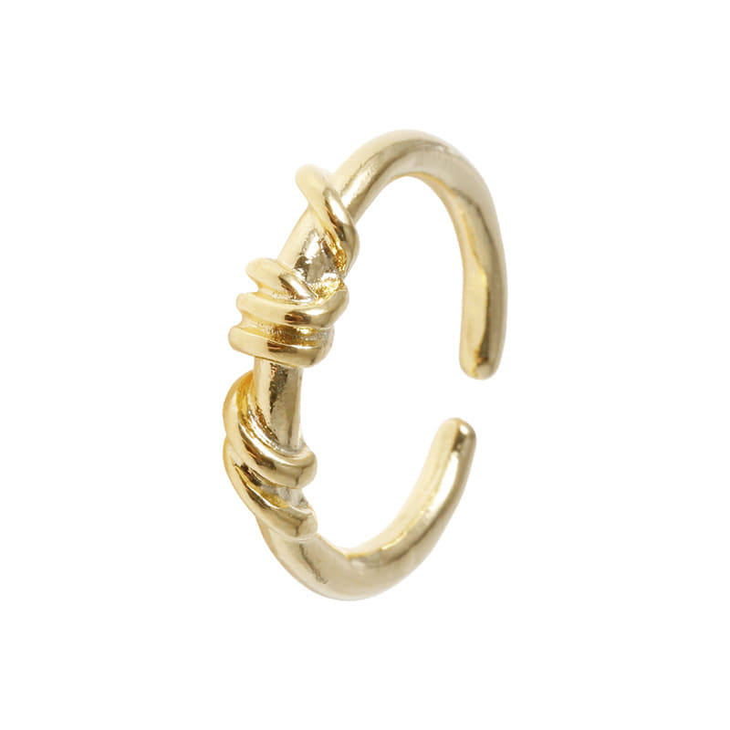 Knotted Adjustable Open Ring - 18K gold Dipped, White Gold Dipped