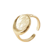 Moon Medallion Statement Signet Ring - 18K Gold Dipped, White Gold Dipped
