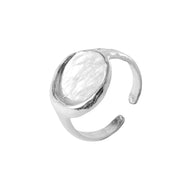Moon Medallion Statement Signet Ring - 18K Gold Dipped, White Gold Dipped