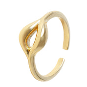 Wave Crest Open Ring, 18K Gold dipped, White Dipped