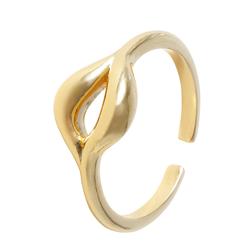 Wave Crest Open Ring, 18K Gold dipped, White Dipped