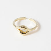 Wave Crest Open Ring, 18K Gold dipped, White Dipped