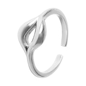 Wave Crest Open Ring, 18K Gold dipped, White Dipped