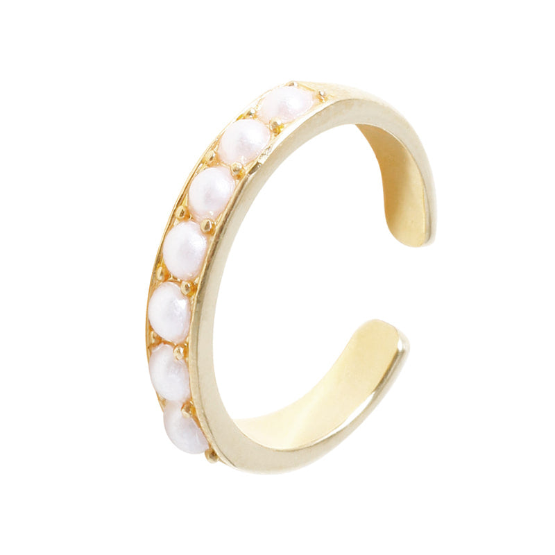 Circle of Life Pearl Ring - 18K Gold Dipped, White Gold Dipped