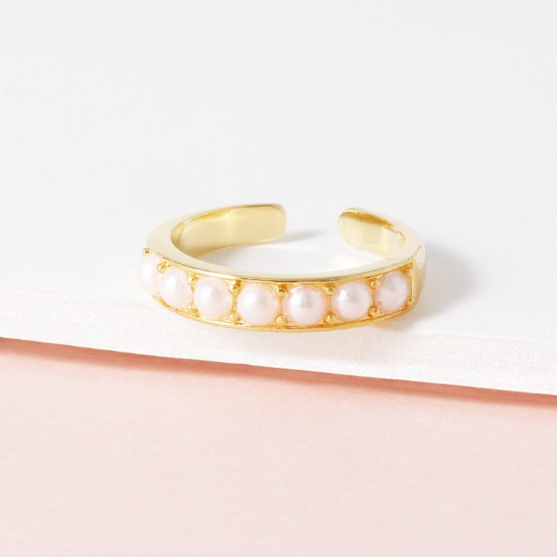 Circle of Life Pearl Ring - 18K Gold Dipped, White Gold Dipped
