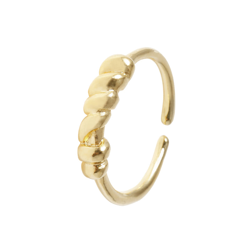 Twisted Adjustable Open Ring - 18K Gold Dipped, White Gold Dipped