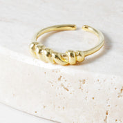 Twisted Adjustable Open Ring - 18K Gold Dipped, White Gold Dipped
